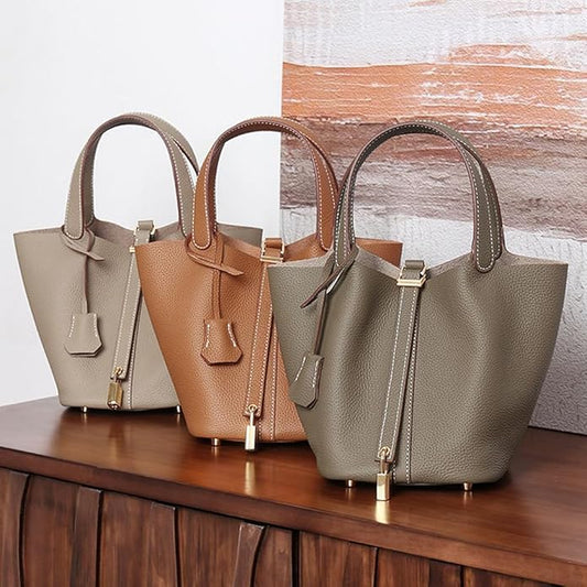 Strike Algo™ Premium Leather Bucket Handbag - Timeless Elegance Meets Everyday Functionality - Strike Algo
