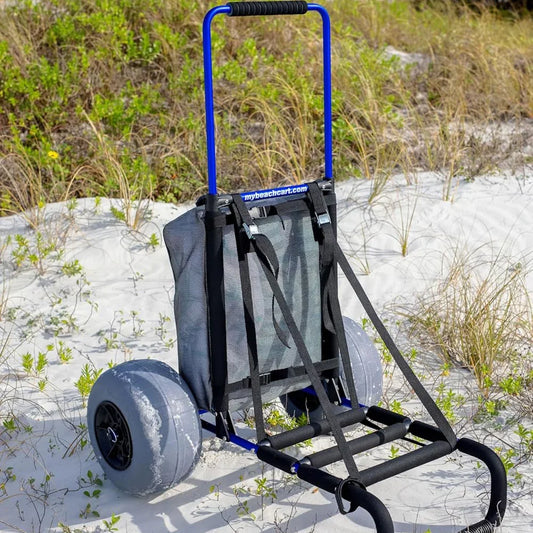 Foldable Beach Cart with Balloon Wheels – Rustproof & Lightweight - Strike Algo