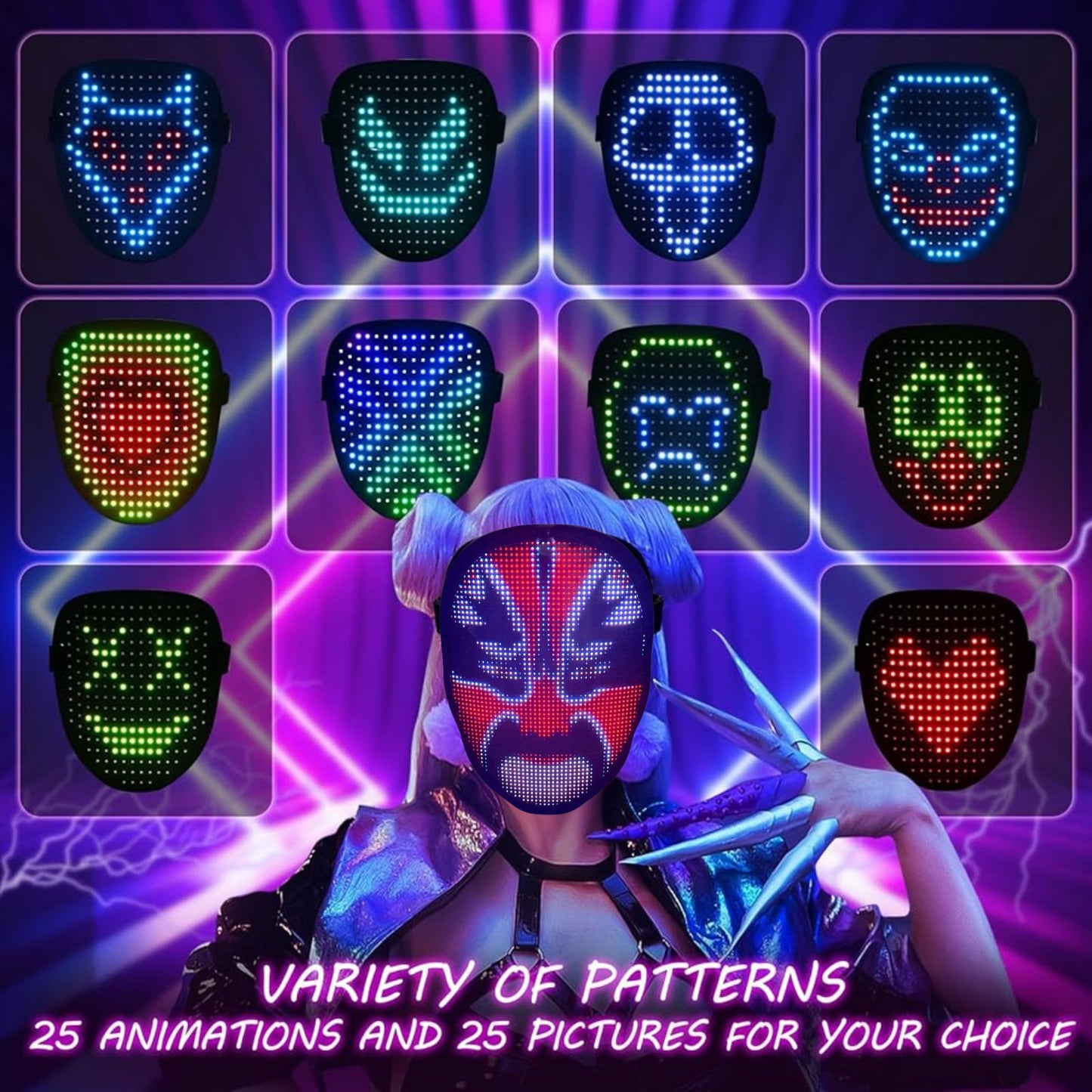 Halloween LED Cosplay Mask
