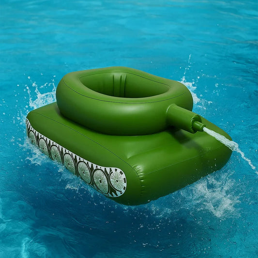 Inflatable Battle Raft Tank Pool Float – Built-In Water Gun, Heavy-Duty PVC, for Kids & Adults - Strike Algo