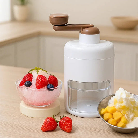 Hand-Crank Snow Cone Maker – Portable, BPA-Free Shaved Ice Machine - Strike Algo