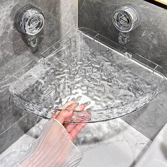 No-Drill Clear Wall Caddy: Drill-Free, Removable, Multifunctional Triangle & Rectangle Storage - Strike Algo