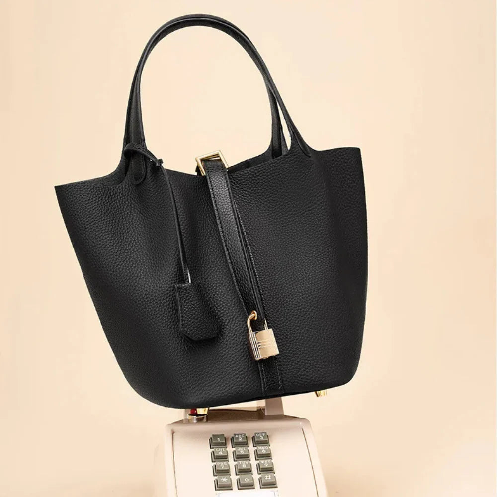 Strike Algo™ Premium Leather Bucket Handbag - Timeless Elegance Meets Everyday Functionality - Strike Algo