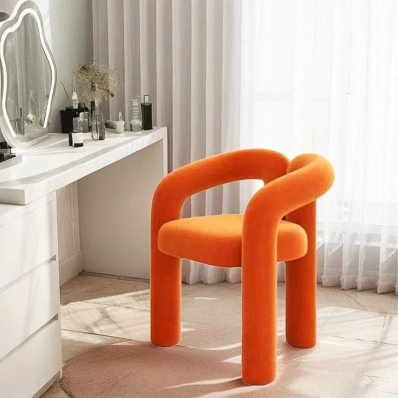 Modern Barrel Dining Chair - Velvet Upholstered Accent Chair with Arms and Metal Frame - Comfortable Ergonomic Design for Dining Room, Living Room - Strike Algo