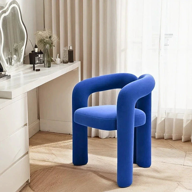 Modern Barrel Dining Chair - Velvet Upholstered Accent Chair with Arms and Metal Frame - Comfortable Ergonomic Design for Dining Room, Living Room - Strike Algo