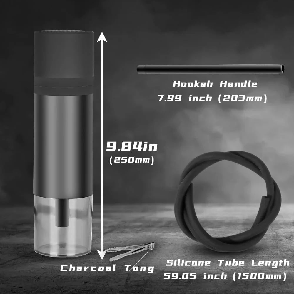 Mini Portable Hookah Set – Compact Design with Silicone Hose, Wind Cover & Travel Bag - Strike Algo