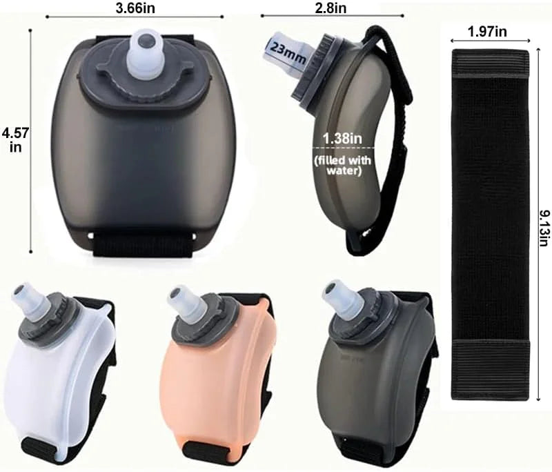 Wrist Water Bottle with Adjustable Hand Strap: Hands-Free Hydration for Active Lifestyles - Strike Algo