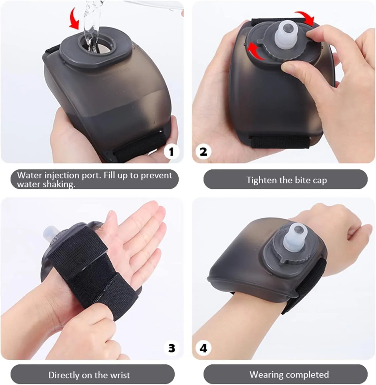 Wrist Water Bottle with Adjustable Hand Strap: Hands-Free Hydration for Active Lifestyles - Strike Algo