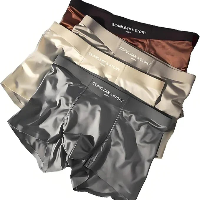 Silky Mulberry Silk Boxer Briefs – Antimicrobial, Seamless & Cool - Strike Algo