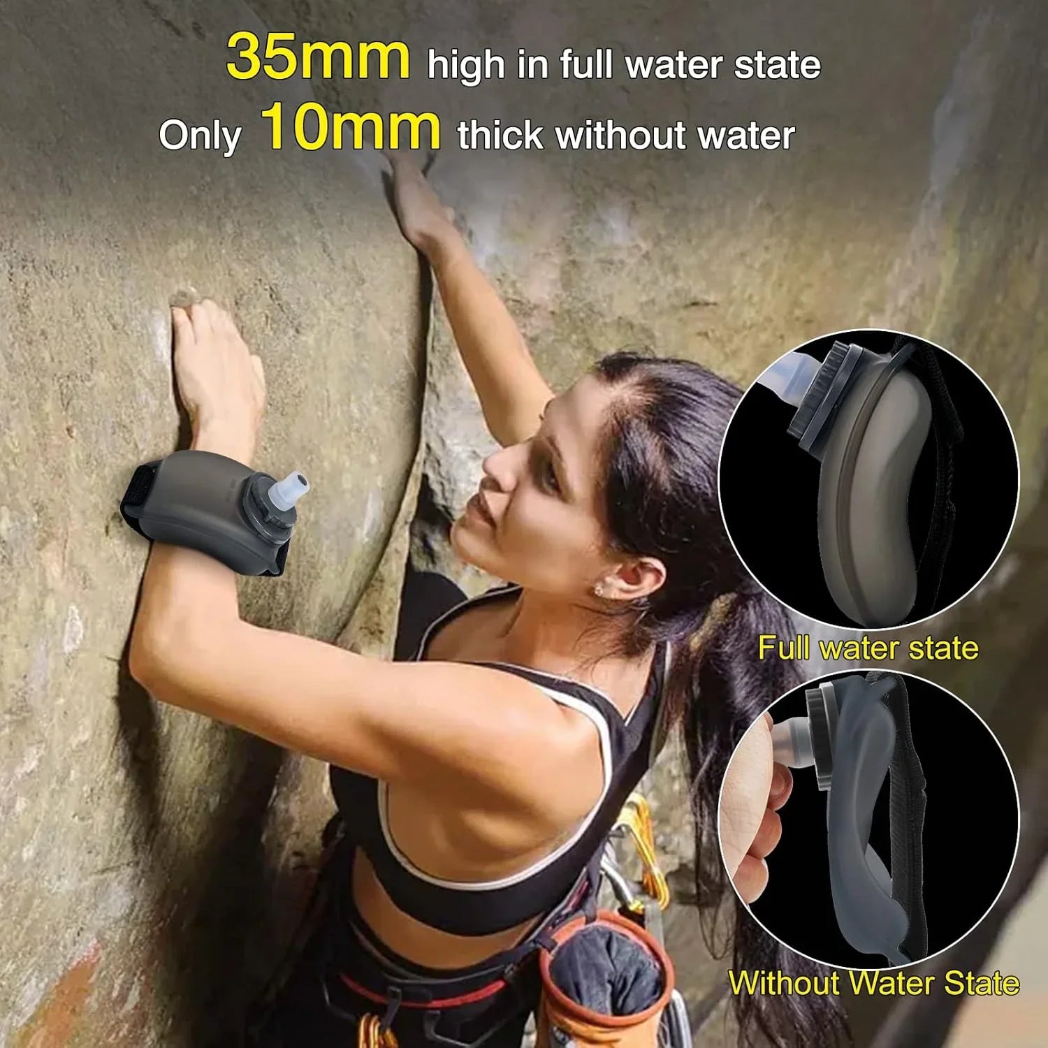 Wrist Water Bottle with Adjustable Hand Strap: Hands-Free Hydration for Active Lifestyles - Strike Algo
