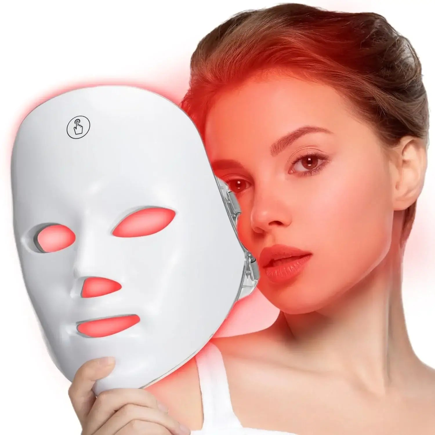 7-Color LED Red Light Therapy Face Mask — Cordless, 90 LEDs, One-Touch Control - Strike Algo