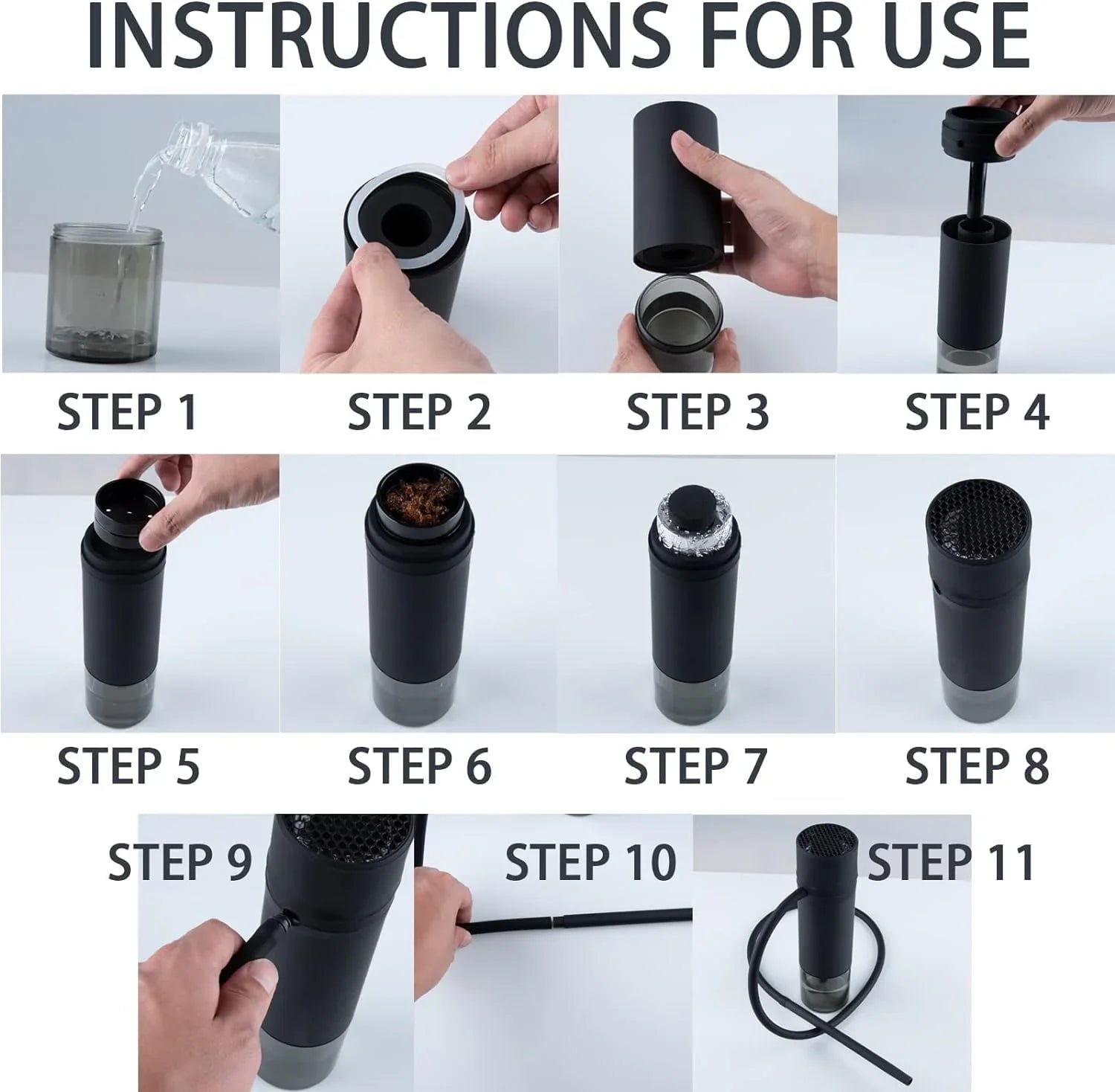 Mini Portable Hookah Set – Compact Design with Silicone Hose, Wind Cover & Travel Bag - Strike Algo