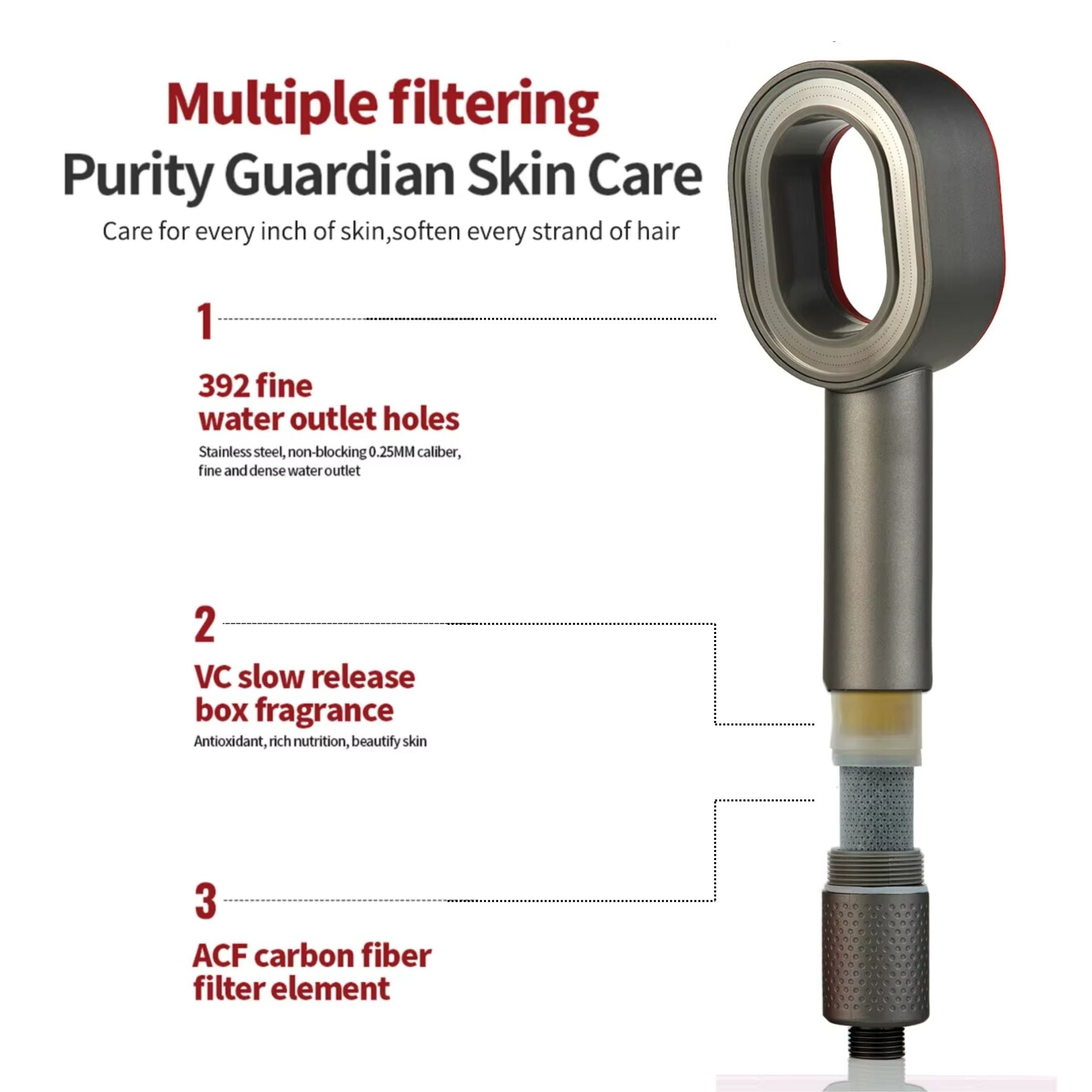 Filtered Shower Head with Handheld
