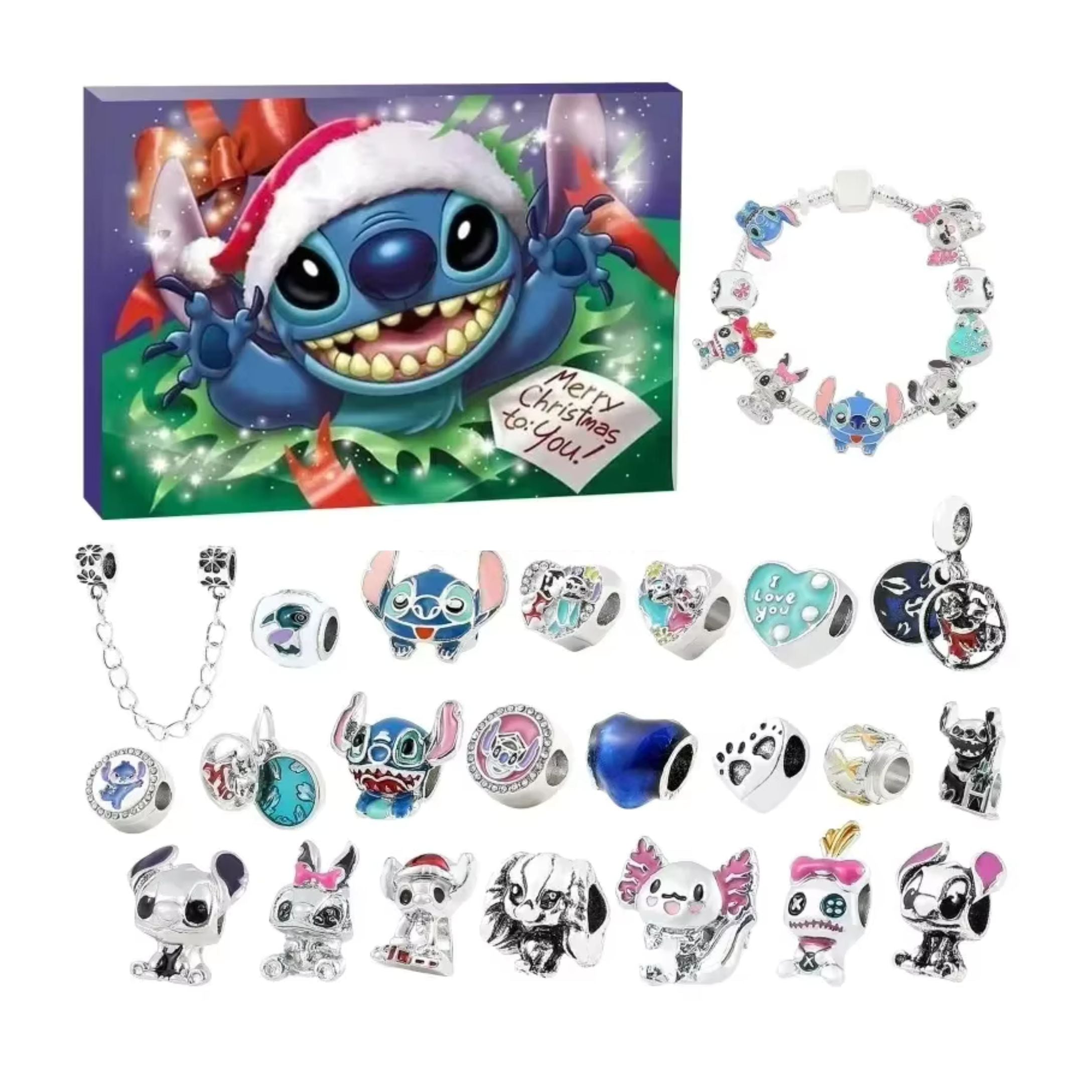 Mickey Stitch Christmas Advent Calendar Disney Bracelets