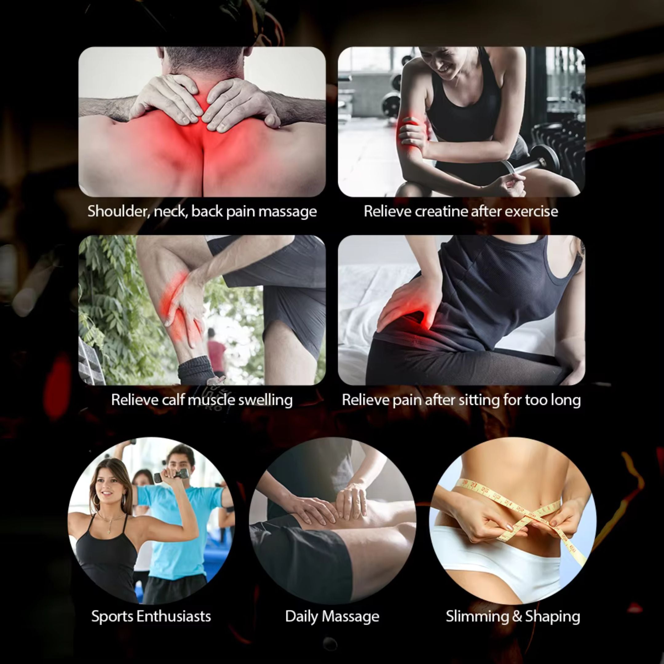Six-head Fascia Gun High Frequency Vibration Body Massage