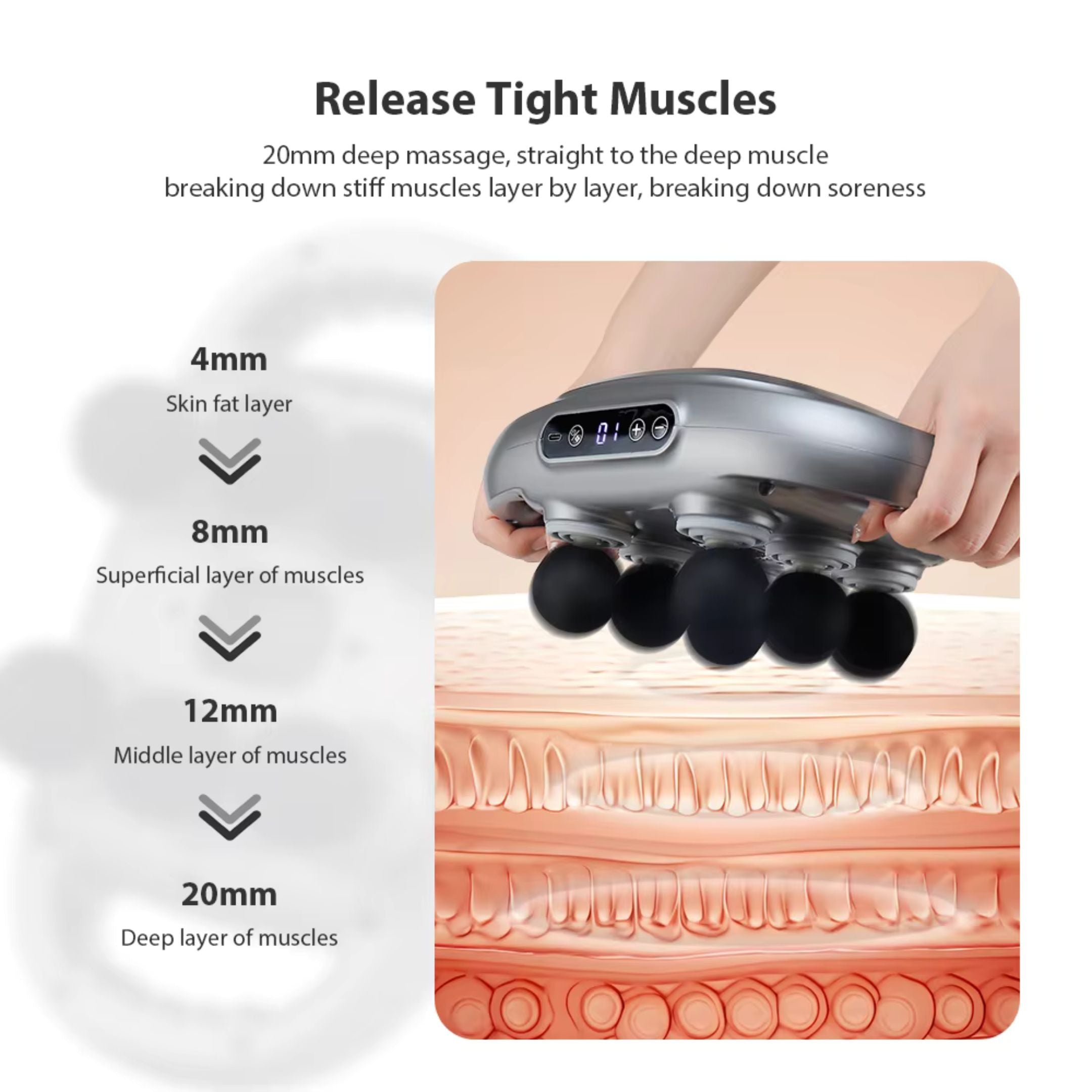 Six-head Fascia Gun High Frequency Vibration Body Massage