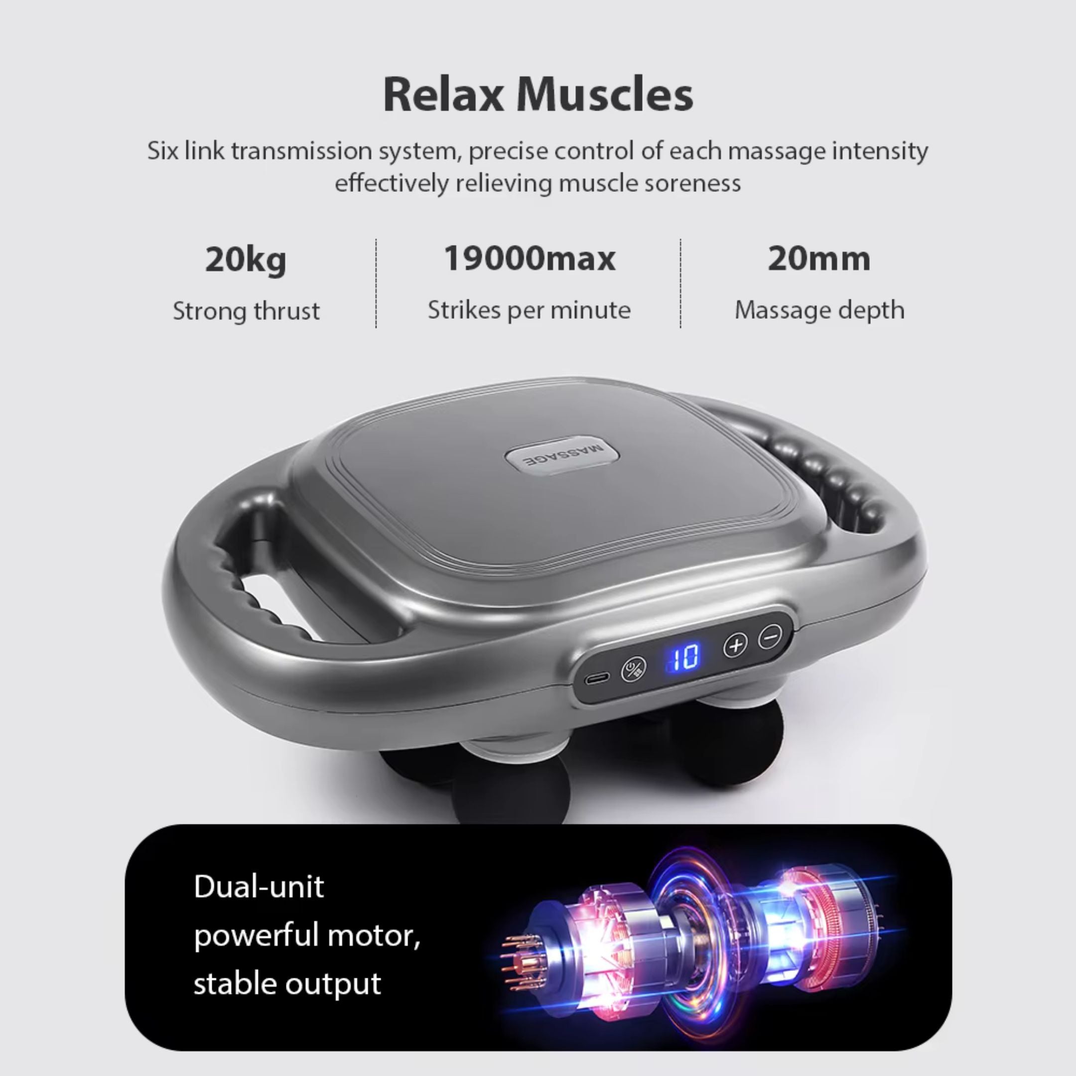 Six-head Fascia Gun High Frequency Vibration Body Massage