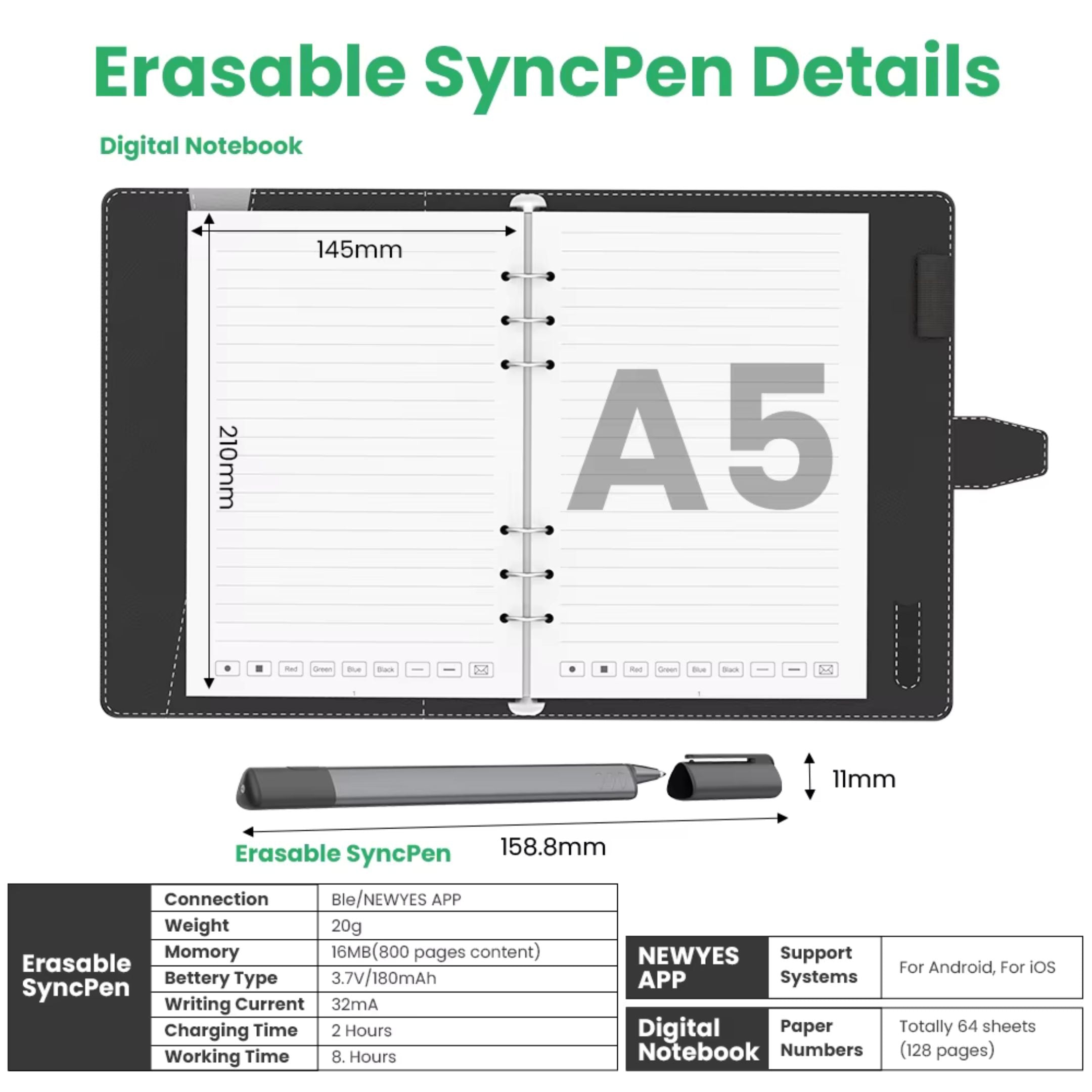 Digital Handwriting Note Book Smart Sync Pen