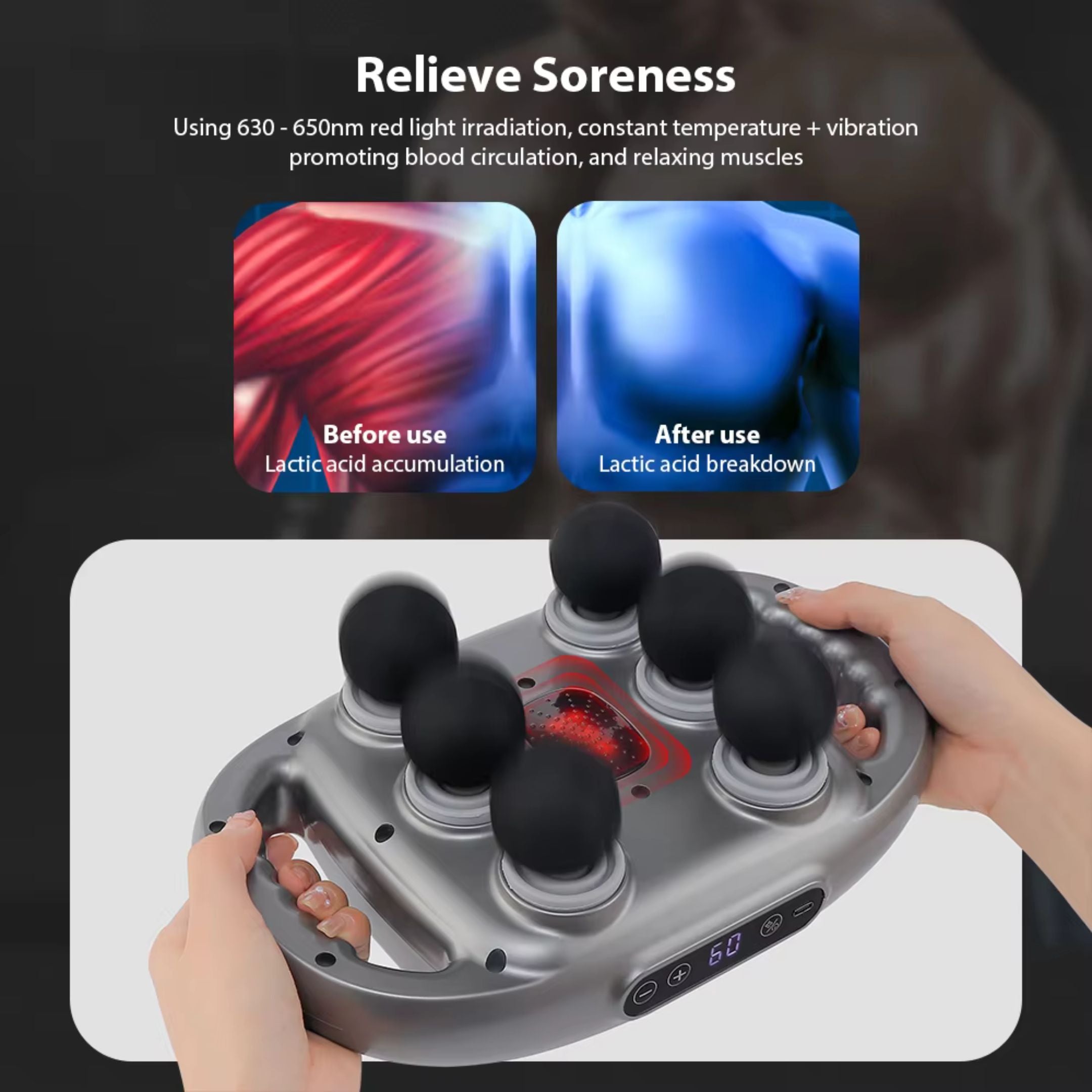 Six-head Fascia Gun High Frequency Vibration Body Massage