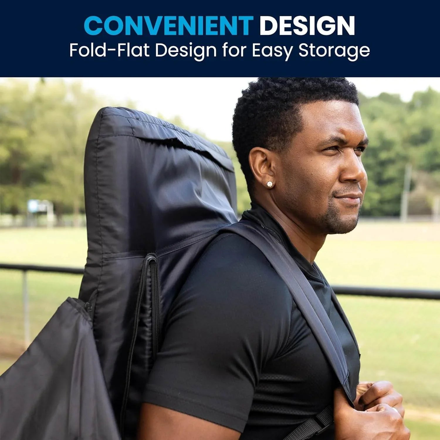 Reclining Padded Stadium Chair with Armrests – Lightweight, Foldable & Portable - Strike Algo