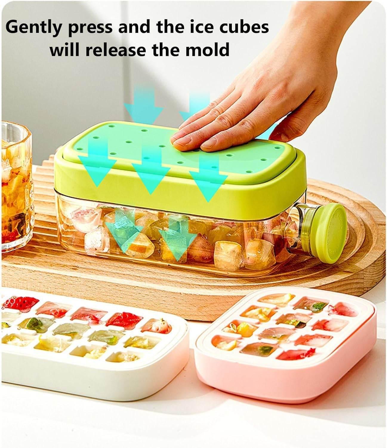 Portable Ice Cube Bottle with Straw – Press to Release, Leak proof, BPA-Free - Strike Algo
