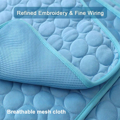 Pet Cooling Mat: Washable, Pet Blanket, Self-Cooling Ice Silk Pad for Dogs and Cats - Home Or Outdoors