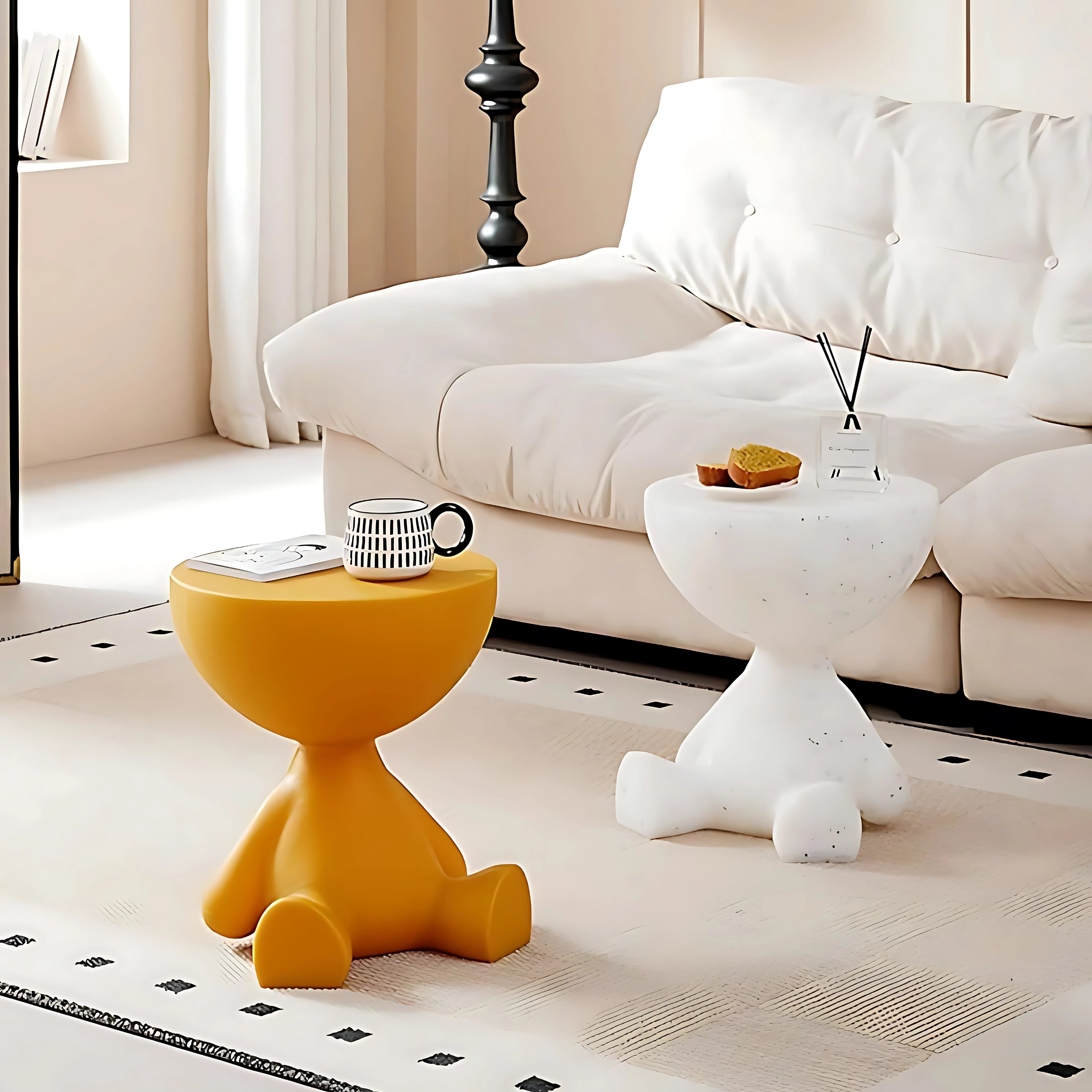 Elegant & Versatile Cream Bedside Table