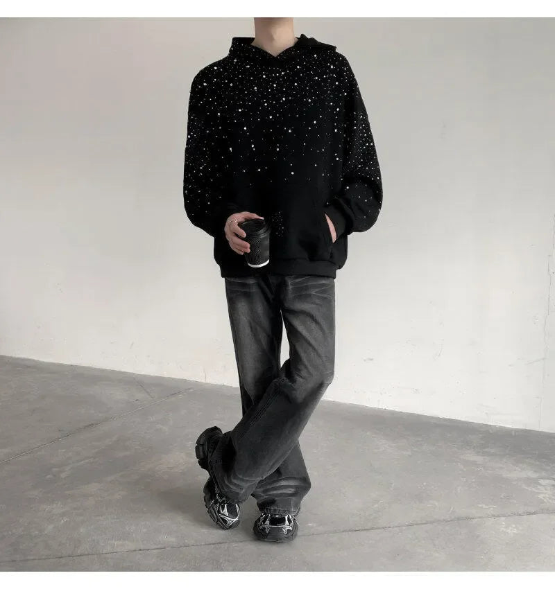 Hoodie Sparkling - Colorblock Y2K Trendy Design, Long Sleeve Loose Fit Pullover Sweatshirt with Pocket - Casual Comfort for Teens & Men | Strike Algo - Strike Algo