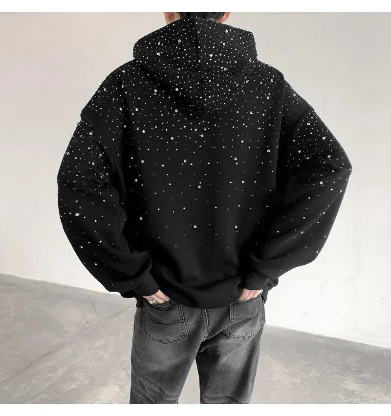 Hoodie Sparkling - Colorblock Y2K Trendy Design, Long Sleeve Loose Fit Pullover Sweatshirt with Pocket - Casual Comfort for Teens & Men | Strike Algo - Strike Algo