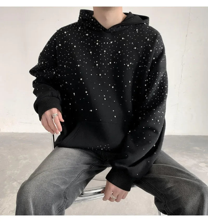 Hoodie Sparkling - Colorblock Y2K Trendy Design, Long Sleeve Loose Fit Pullover Sweatshirt with Pocket - Casual Comfort for Teens & Men | Strike Algo - Strike Algo