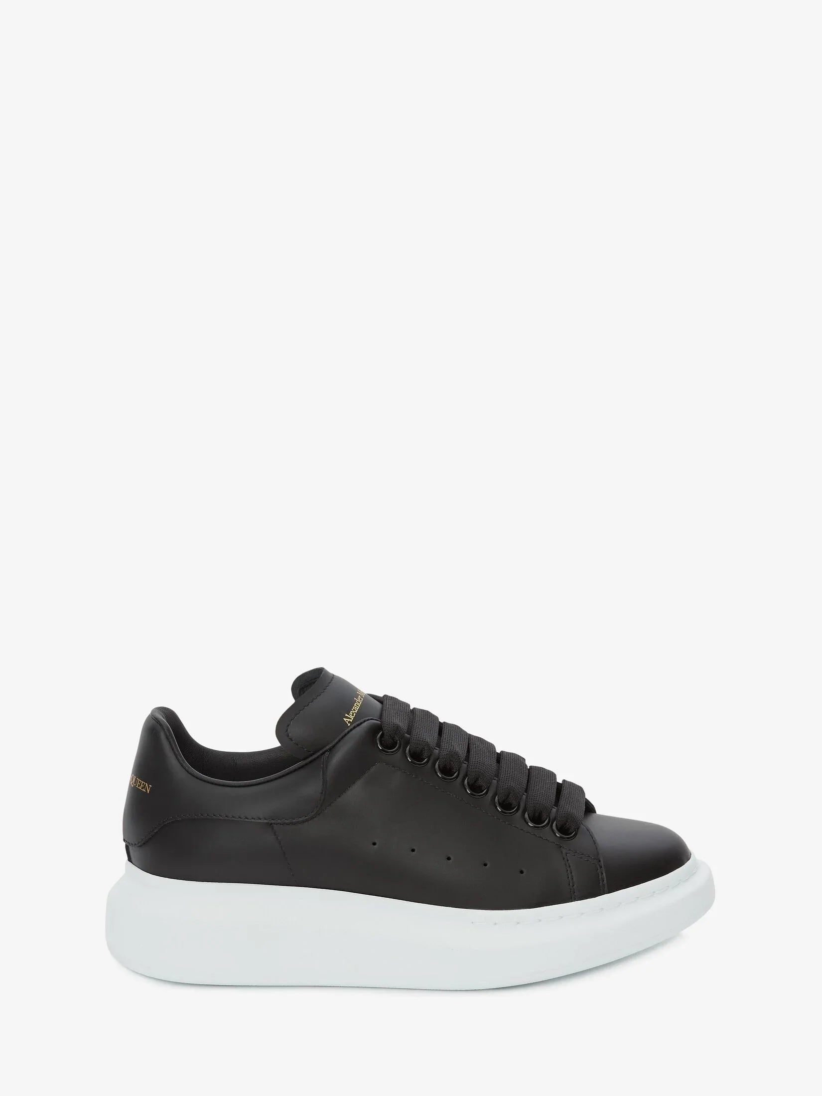 Oversized Leather Sneakers – White & Black Pearl - Strike Algo