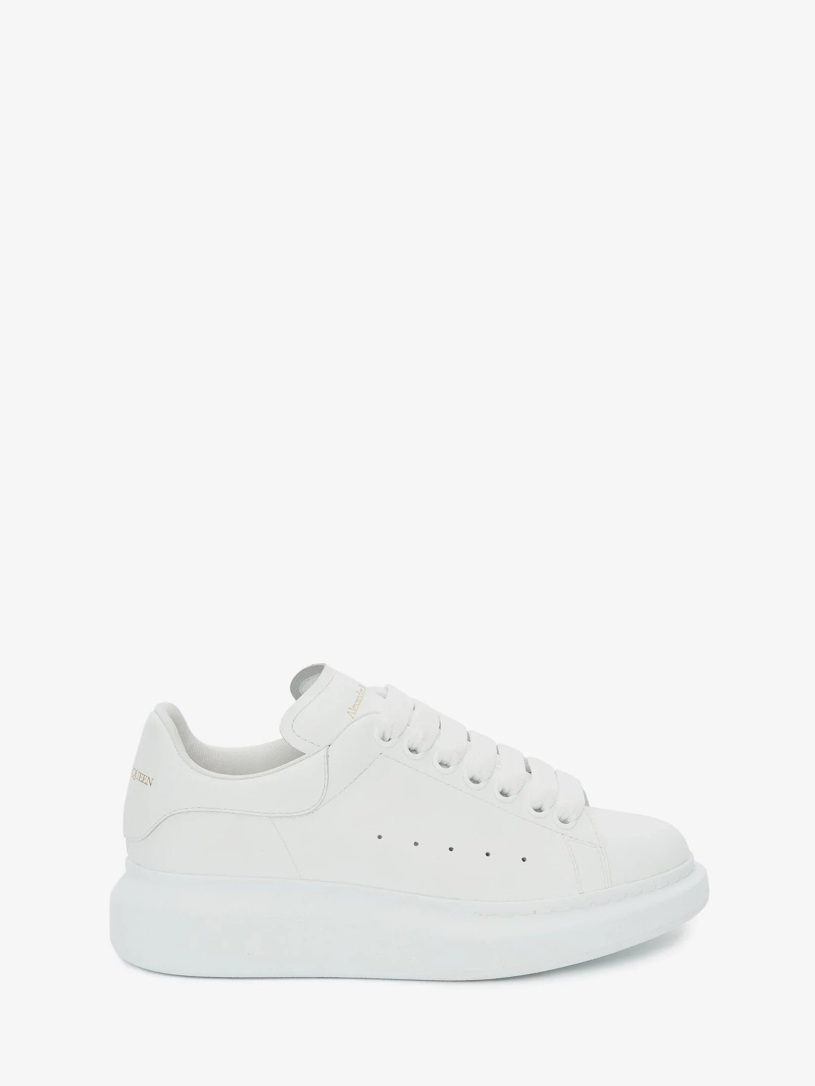 Oversized Leather Sneakers – White & Black Pearl - Strike Algo