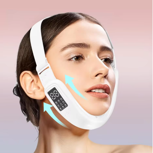 Electric V-Face & Double-Chin Sculpting Device — 8 Modes, 15 Intensities, Ergonomic Under-Chin Fit Strike Algo