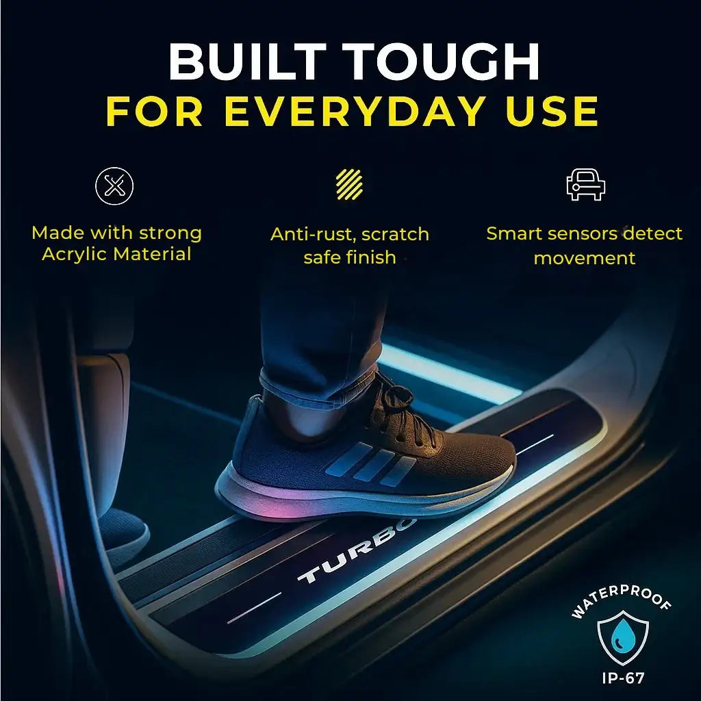 Accessories for car interior: LED door sill for Mercedes led light & RGB car lights | Car gadget Easy Bundle