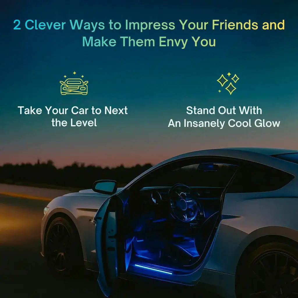 Accessories for car interior: LED door sill for Mercedes led light & RGB car lights | Car gadget Easy Bundle