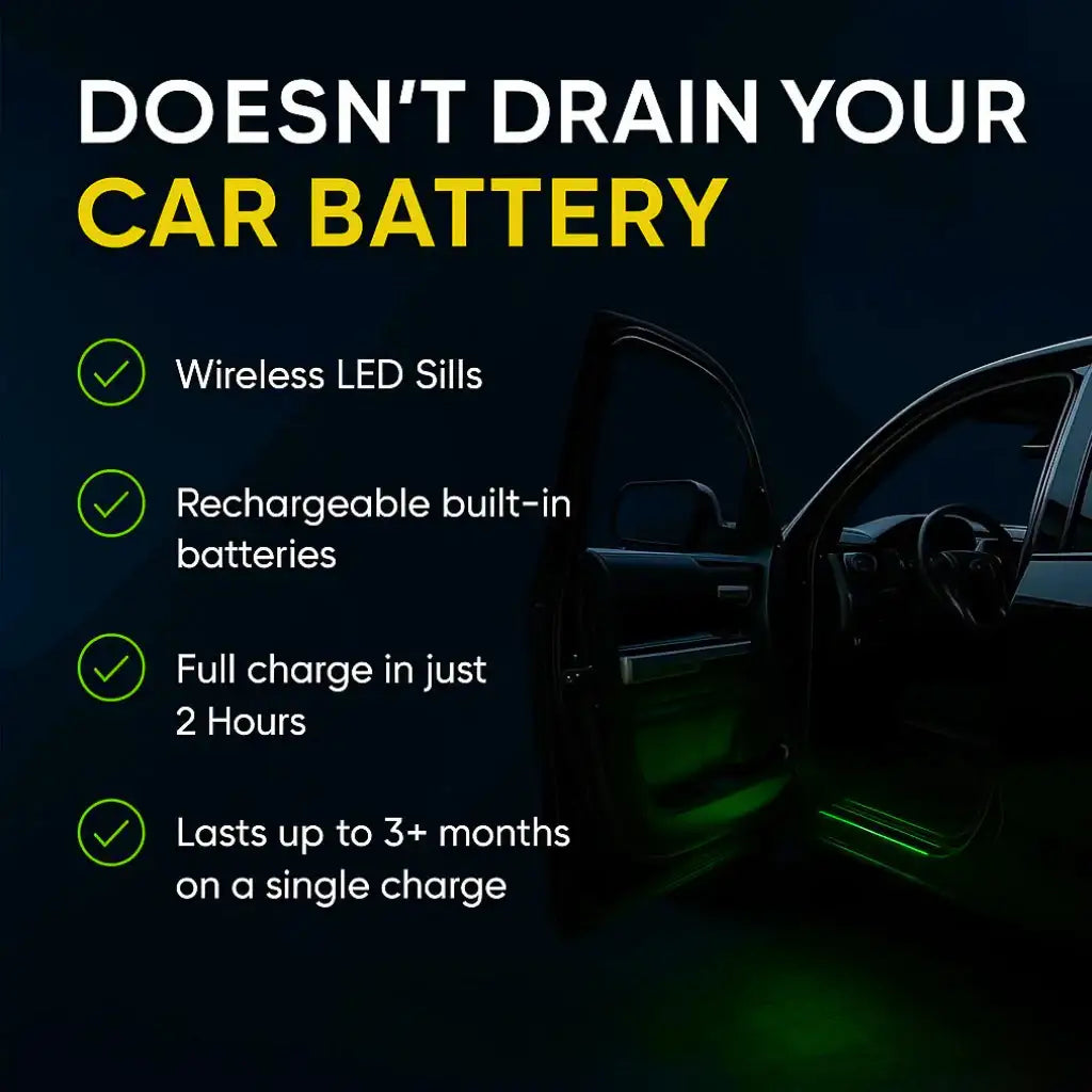 Accessories for car interior: LED door sill for Mercedes led light & RGB car lights | Car gadget Easy Bundle