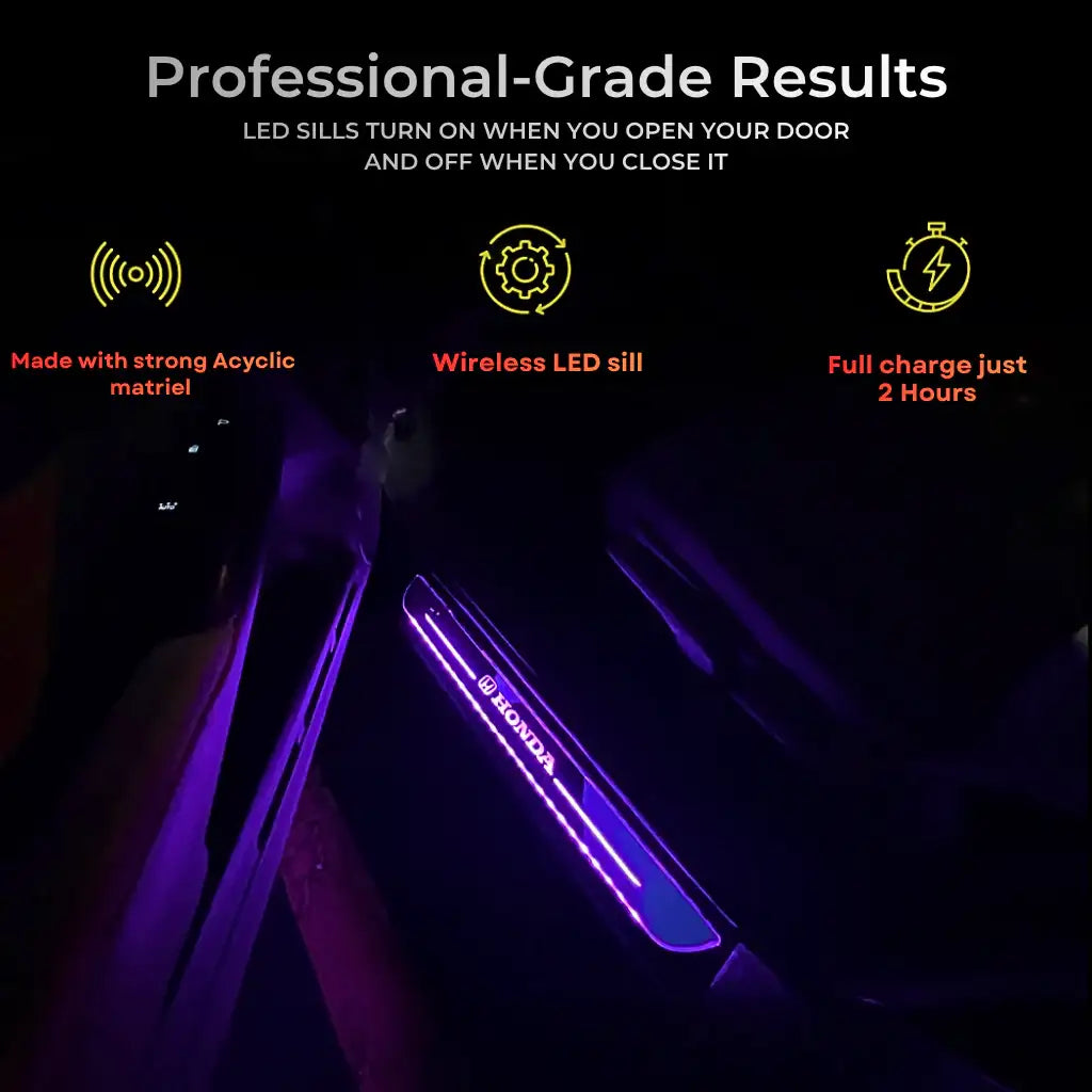 Accessories for car interior: LED door sill for Mercedes led light & RGB car lights | Car gadget Easy Bundle