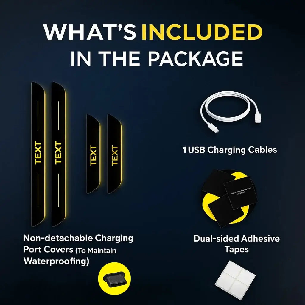 Accessories for car interior: LED door sill for Mercedes led light & RGB car lights | Car gadget Easy Bundle