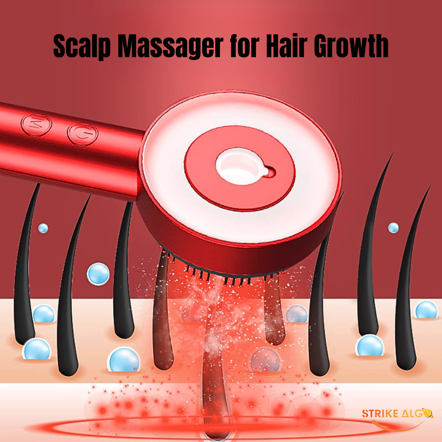 Professional Scalp Massager - Strike Algo Scalp Massager For Hair Growth | Shiatsu Electric- IPX7 Strike Algo