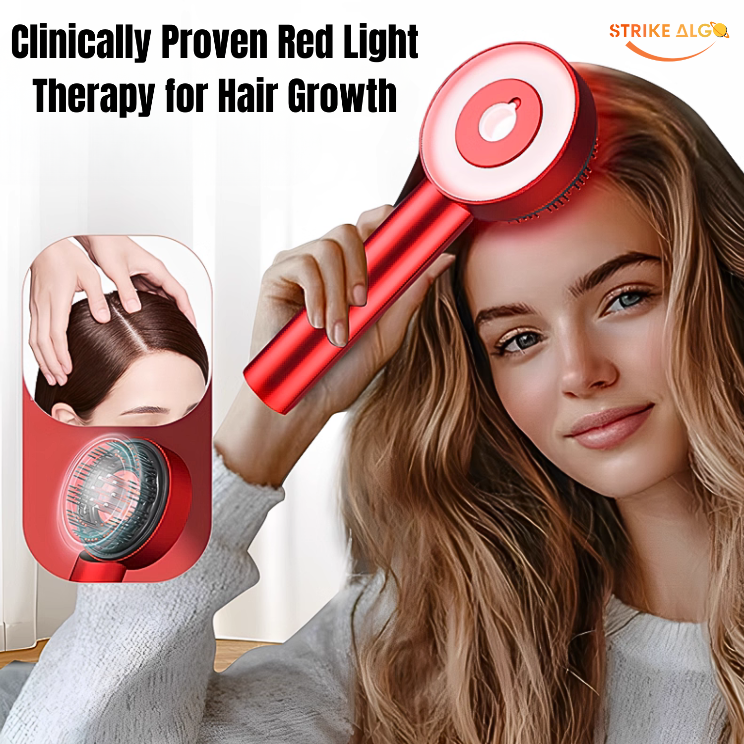 Professional Scalp Massager - Strike Algo Scalp Massager For Hair Growth | Shiatsu Electric- IPX7 Strike Algo