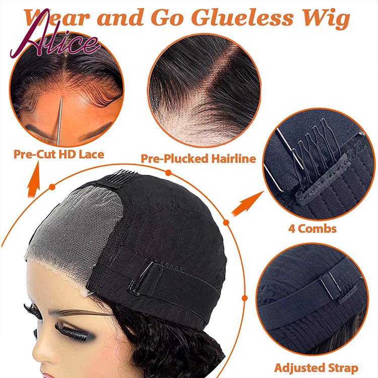 Premium Glueless Wig | Pre-Plucked Human Hair with Natural Hairline - Strike Algo