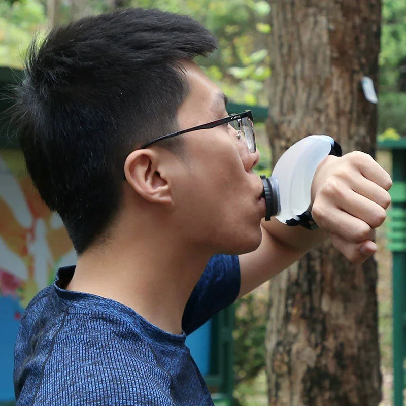 Wrist Water Bottle with Adjustable Hand Strap: Hands-Free Hydration for Active Lifestyles - Strike Algo