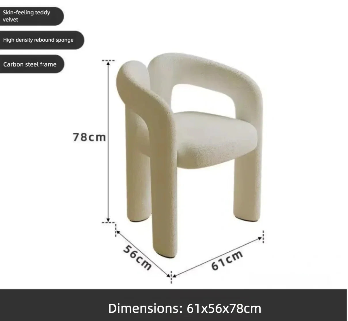 Modern Barrel Dining Chair - Velvet Upholstered Accent Chair with Arms and Metal Frame - Comfortable Ergonomic Design for Dining Room, Living Room - Strike Algo