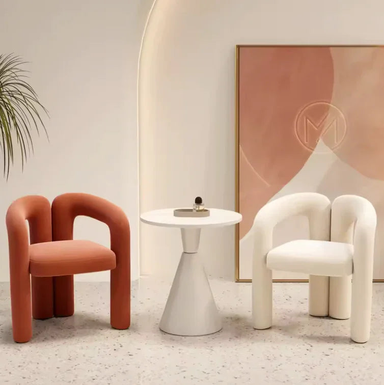 Modern Barrel Dining Chair - Velvet Upholstered Accent Chair with Arms and Metal Frame - Comfortable Ergonomic Design for Dining Room, Living Room - Strike Algo