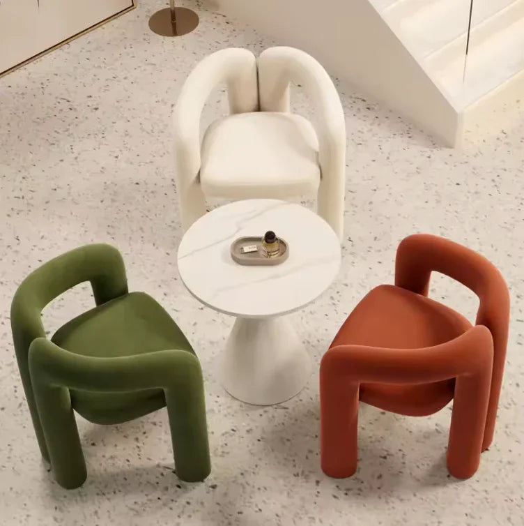 Modern Barrel Dining Chair - Velvet Upholstered Accent Chair with Arms and Metal Frame - Comfortable Ergonomic Design for Dining Room, Living Room - Strike Algo