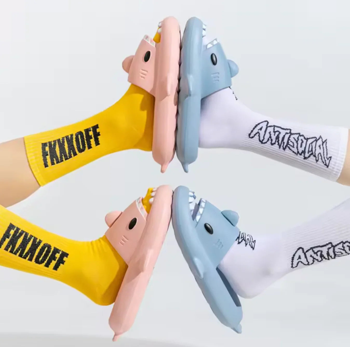Shark Slides Cloud Slippers – Unisex Anti-Slip Open-Toe Summer Sandals - Strike Algo
