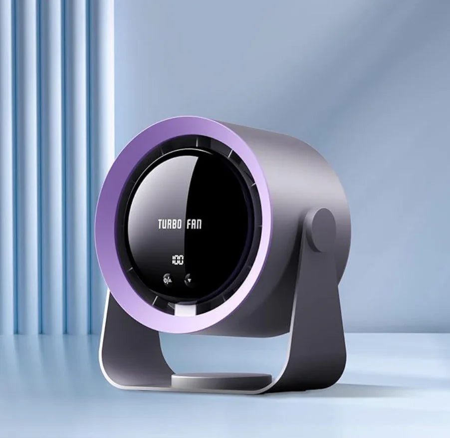 USB Rechargeable Quiet Desk Fan – 5 Speeds & LED Display - Strike Algo