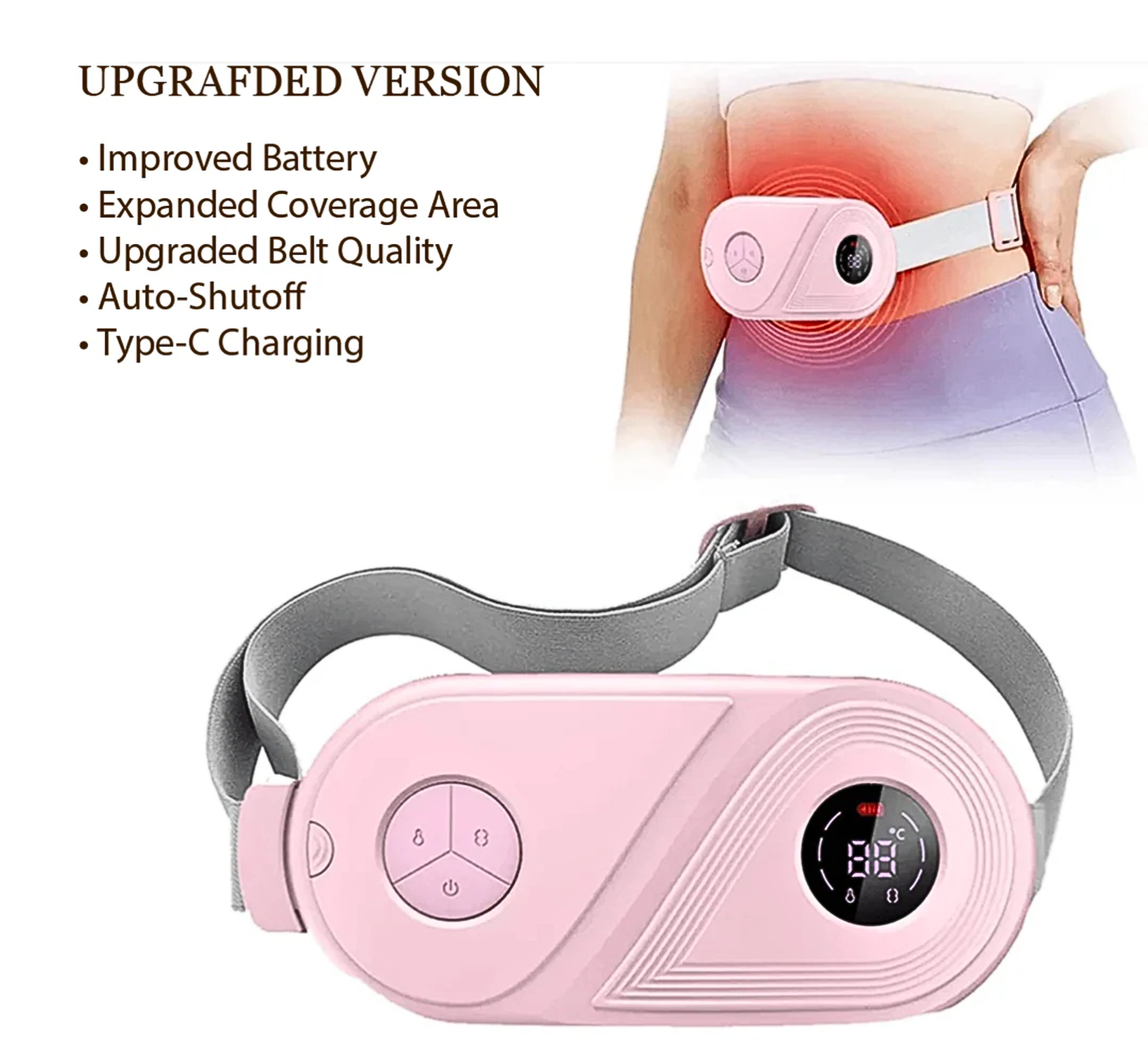 Heating Pad For Period Cramps - Gifts For Girlfriend | Menstrual Cramps Relief Device Strike Algo