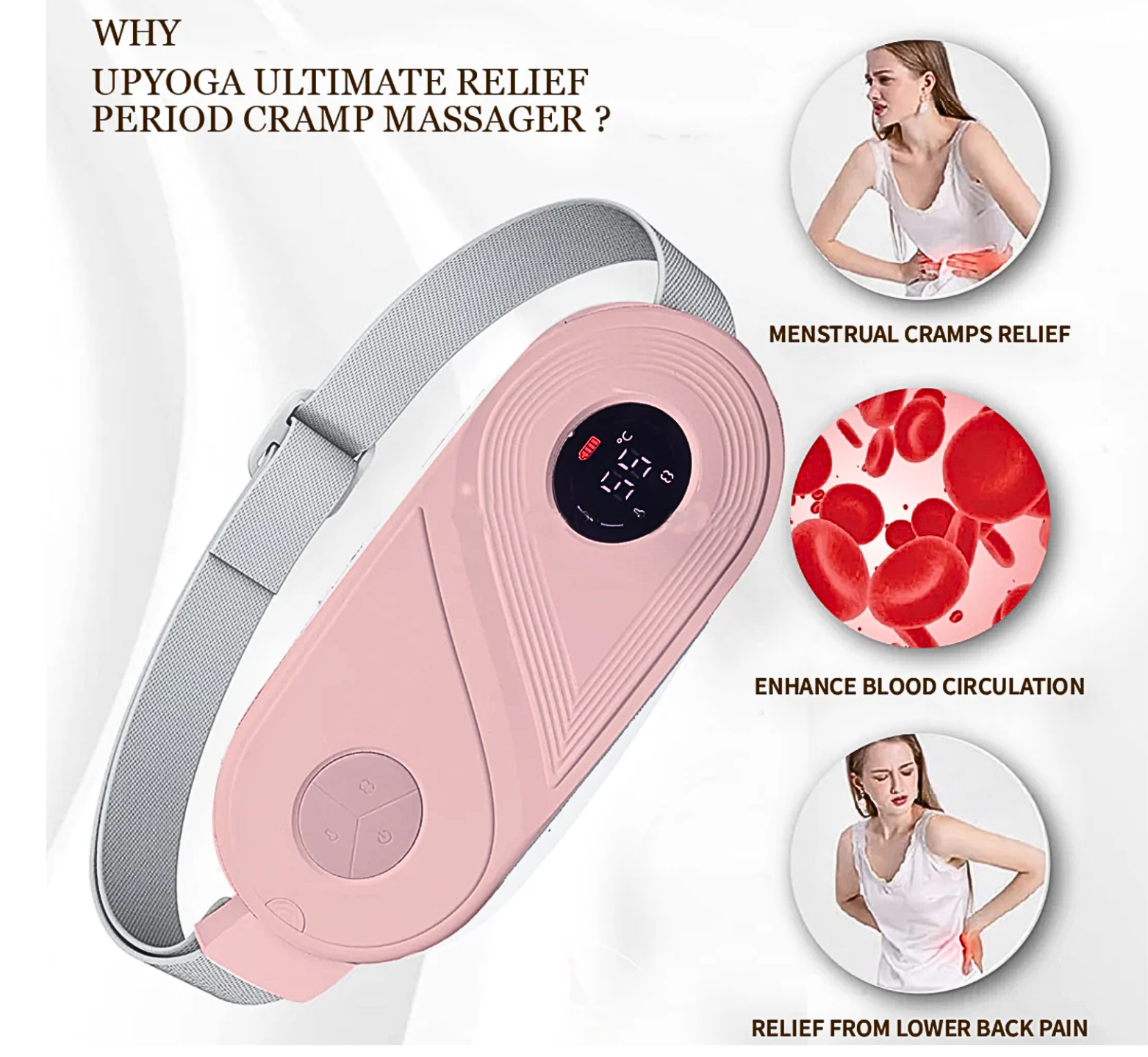 Heating Pad For Period Cramps - Gifts For Girlfriend | Menstrual Cramps Relief Device Strike Algo