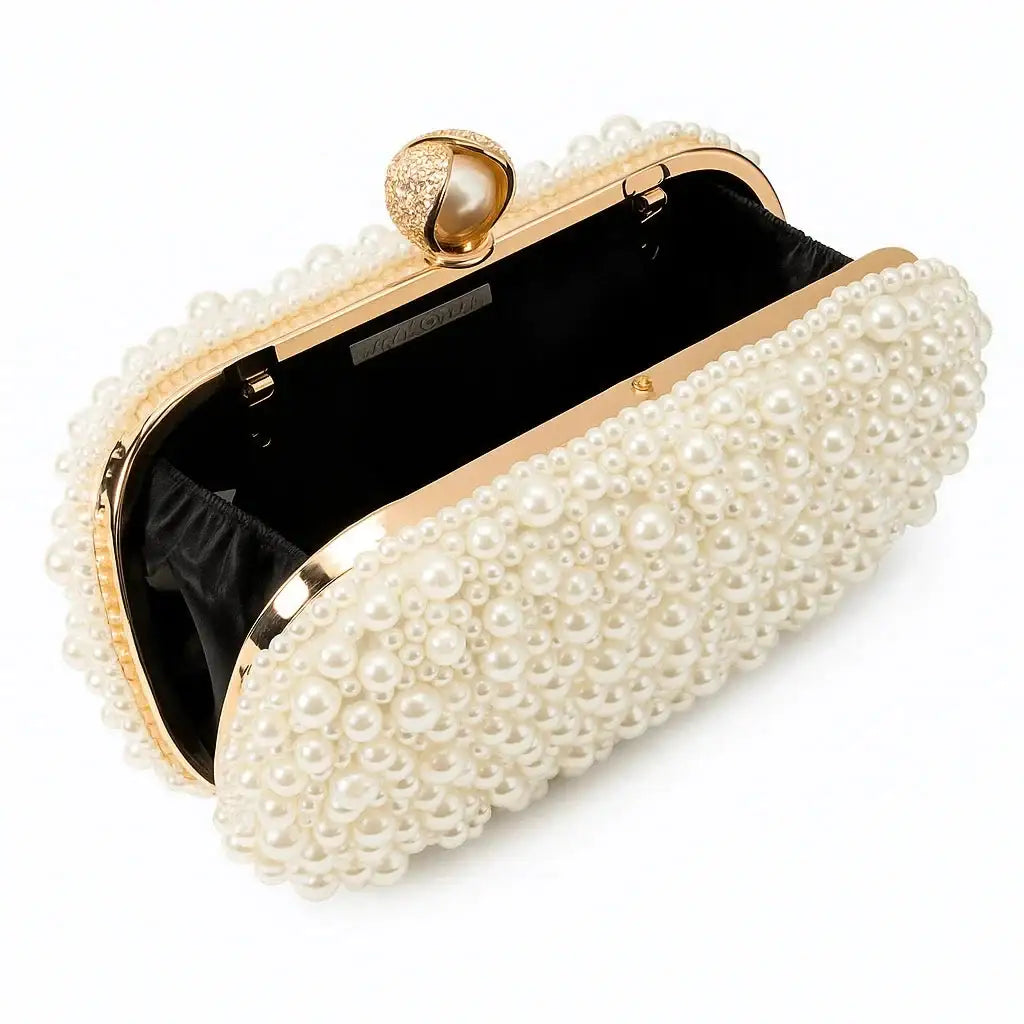 Evening Handbag, Pearl Clutch Purse | Luxury Bag Brands from Strike Algo Collaboration YSL Strike Algo